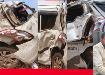 धर्मराज आहेर यांच्या गाडीला अपघात