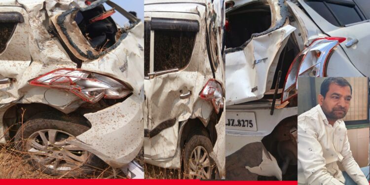 धर्मराज आहेर यांच्या गाडीला अपघात